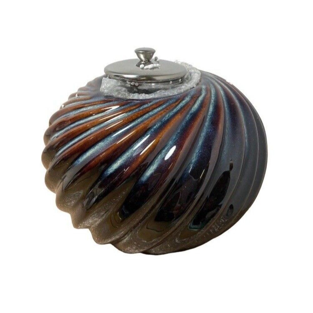 Patioglo Firepot Fire Pot Flame Pit Fireside Patio Candle Blue Swirl